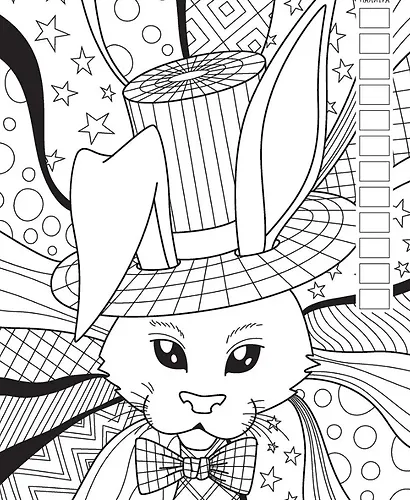 Путешествие в Страну Чудес. Раскраска для работы маркерами, карандашами и гелевыми ручками. 32 сюжетные иллюстрации - фото 2