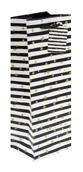 Пакет бутылочный 34,5*12,5*10 "Shine" бум.мат.ламинат - фото 1