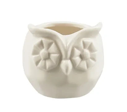 Кашпо Сова (белая) (керамика) (8х8) (12-06650-202306-102) - фото 1