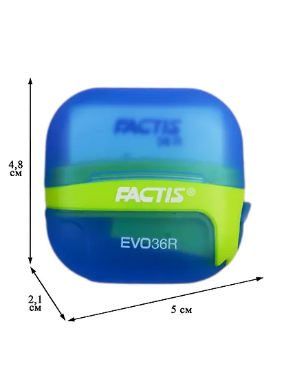 Точилка «EVO», пластик, Factis, с ластиком, в ассортименте - фото 3