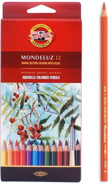 Карандаши цветные Koh-I-Noor, Mondeluz, акварельные 12 цветов - фото 5