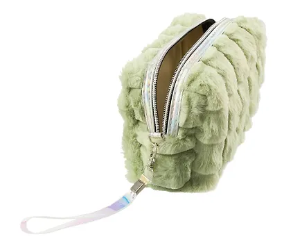 Косметичка плюшевая (оливковая) (текстиль) (20х15) (12-12068-A001) - фото 5