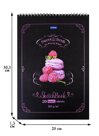 Скетчбук А4 20л "Сладкое настроение" черн. внутр блок, 160г/м2, тв.обложка, спираль - фото 3