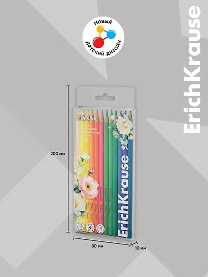 Карандаши цветные 12цв "Pastel Bloom" круглые, ErichKrause - фото 3