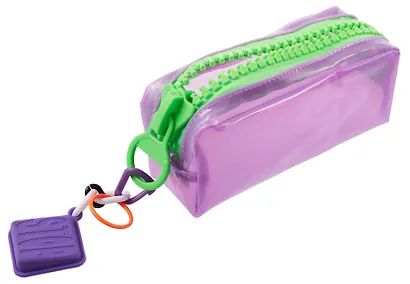 Пенал-косметичка с большой молнией "Neon combi" ПВХ, ассорти - фото 7