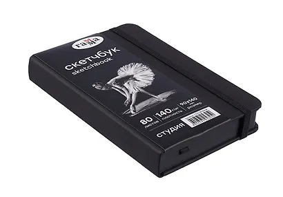 Скетчбук 90*140 40л "Гамма. Студия" черн. внутр блок 140 г/м2, тв.обложка, резинка - фото 2