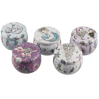 Шкатулка круглая Море (пастель с золотом) (металл) (7см) (12-09412-03563-36) - фото 4