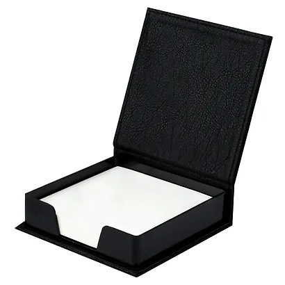 Ежедневник недат. А5 160л "Шеврет глосс" черный, мягк.переплёт, иск.кожа, подставка с бум.блоком с ПВХ-крышкой - фото 6