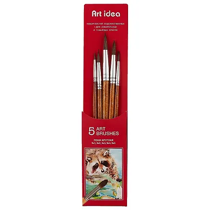 Набор художественных кистей Art idea, круглые, пони, 5 штук - фото 5