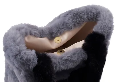 Сумка-шоппер плюшевая Котик (серая) (35х32х7) (12-G13455-202411-B2) - фото 4