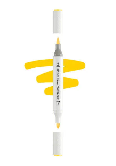 Маркер акриловый "Сонет" жёлтый, двусторонний, перо кисть/пуля - фото 1
