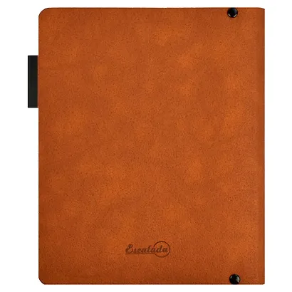 Папка-обложка для тетради со сменными блоками А5+ "ХАРД КОРИЧНЕВЫЙ" кожзам., интегр.переплет, 4 кольца, блинт.тиснение, инд.уп. - фото 3