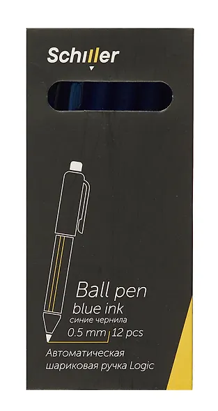 Ручка шариковая Schiller, Logic, автоматическая синяя 0,7 мм - фото 6