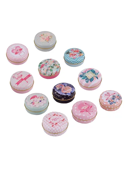 Шкатулка круглая Фламинго (металл) (6см) (12-09412-03087-14) - фото 4