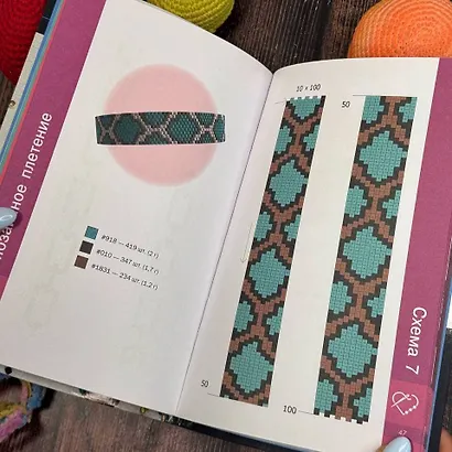 Браслеты и кольца из бисера. Мозаичное и станочное плетение для начинающих. 46 схем - фото 5