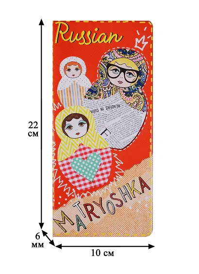 Конверт путешественника Матрешки на красном ПВХ 20,5*22см 77117 - фото 2