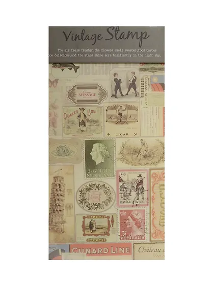 Блокнот А6+ 50л 9*17см "Vintage Stamp" склейка, Haich - фото 1
