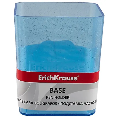 Стакан для пишущих принадлежностей Base, Glitter, пластик, голубой - фото 2