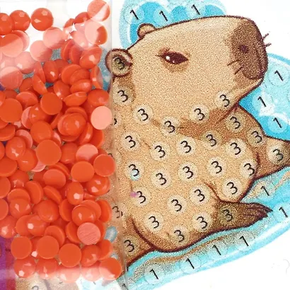 Брелоки алмазной мозаикой капибара МУЛЬТИ АРТ в кор.50шт - фото 4