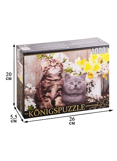 Пазл Котята в весенних цветах 1000 элементов Konigspuzzle ШТK1000-0647 - фото 2