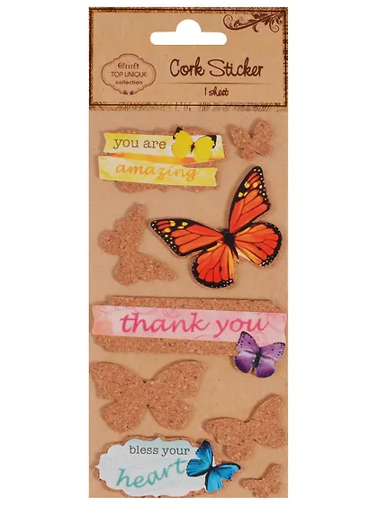 Стикеры пробковые бабочки (D26000681B) - фото 4