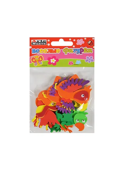 Набор для творчества Arte Nuevo Веселые фигурки Фигурки-наклейки Попугаи из EVA DT-1017 - фото 1