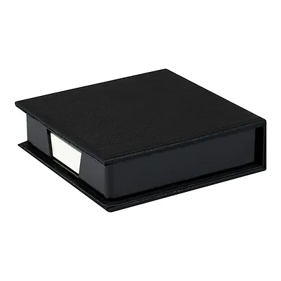 Ежедневник недат. А5 160л "Шеврет глосс" черный, мягк.переплёт, иск.кожа, подставка с бум.блоком с ПВХ-крышкой - фото 5