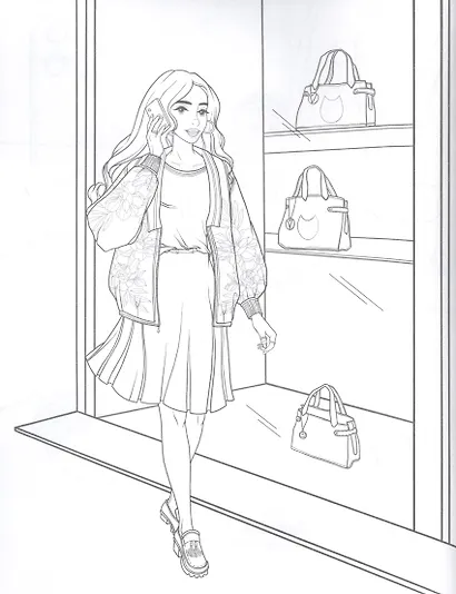 Современные девчонки. Большая раскраска для девочек - фото 3