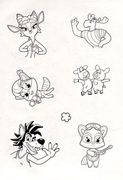 Раскраска-стикербук. Союзмультфильм. Ну, погоди! - фото 3