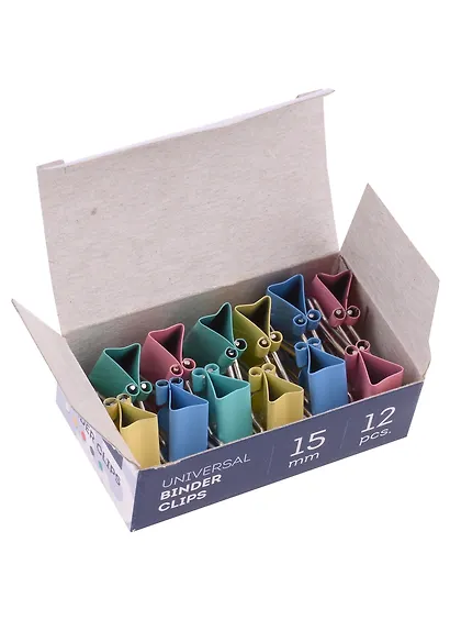 Зажимы для бумаг 15мм 12шт цветные, к/к, Глобус - фото 3