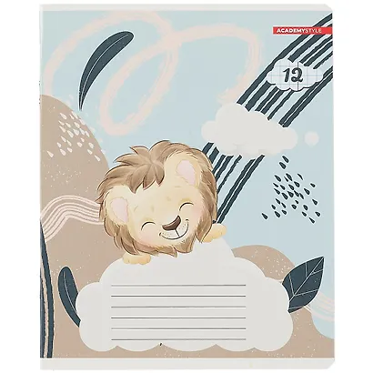 Тетрадь в клетку Academy Style, "Облачные зверята", 12 листов, в ассортименте - фото 3