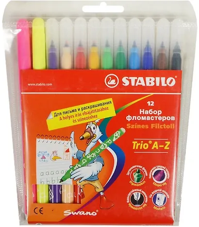 Фломастеры «Trio» STABILO, 12 цветов - фото 2