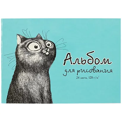 Альбом для рисования Феникс+, "Смешной кот", А4, 24 листа, на скрепке - фото 1