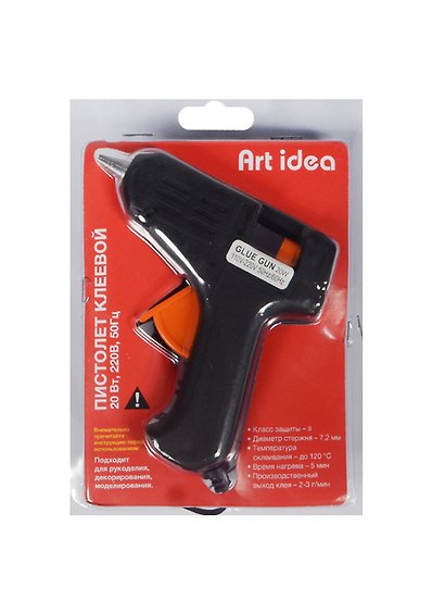 Клеевой пистолет Art idea 20Вт/220В/50Гц (1000700) в блистере 11-SL-SL107046 - фото 1