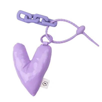 Брелок-обвес на сумку Сердечко дутое (лавандовое) (12-04305-202506-H5) - фото 1