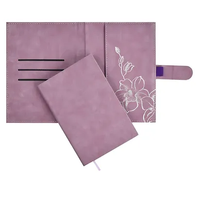 Ежедневник-органайзер недат. А6+ 80л 126х174 "Тиволи глосс" лиловый, иск.кожа, интегр.переплет, иснение фольгой, магнит.клапан , офсет, ляссе - фото 4