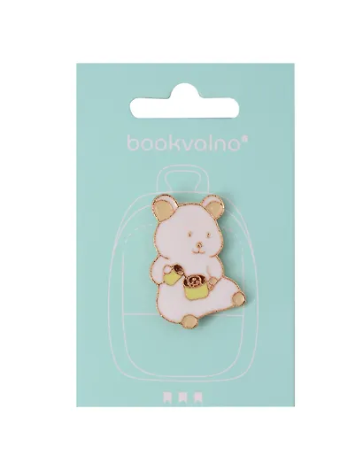 Значок Мышка с кофе (металл) (12-5769-A15) - фото 1