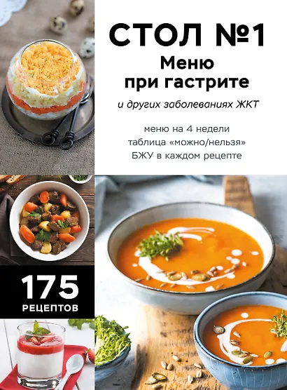 Стол №1. Меню при гастрите и других заболеваниях ЖКТ. С рекомендациями специалиста - фото 1