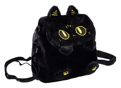 Рюкзачок-игрушка плюшевый Котик черный (17х14) (12-00830-202406-2) Bookvalno - фото 2