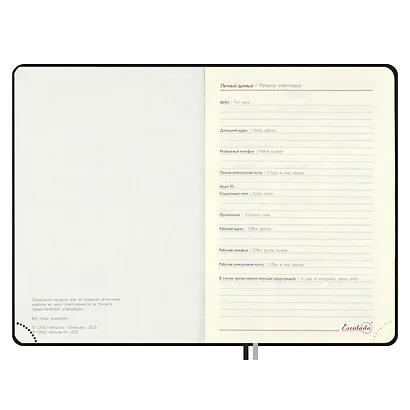 Ежедневник дат. 2026г. А5 176л "Тиволи глосс" черный, кожзам, тв.переплет, блинт.тиснение, офсет, справ.мат-лы, вырубка, закругл.углы, 2 ляссе, инд.уп - фото 7