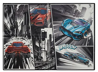 Клеенка для уроков труда "ГОНКИ" 500*700мм, ПВХ 130мкм, подвес - фото 2