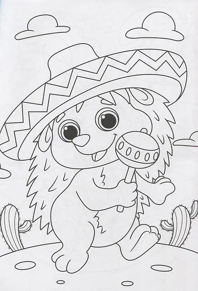 МОЯ РАСКРАСКА А4 чёрная. МАЛЫШИ-ЗВЕРЯТА - фото 2