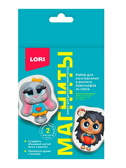 Набор для творчества LORI. Магниты из гипса "Лесные симпатяги" - фото 2