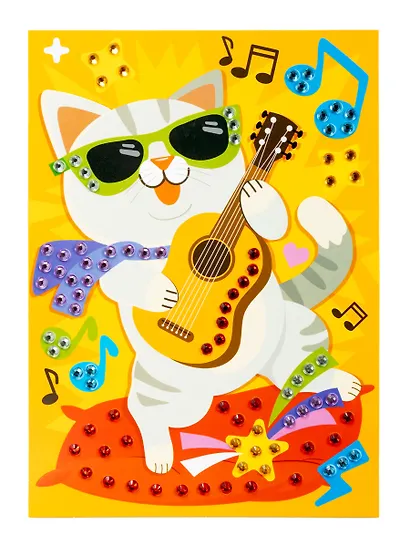 Набор для творчества. Рисунок из страз "Кот-музыкант" - фото 2