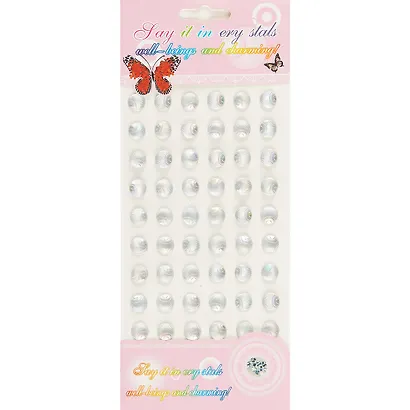 Стразы перламутровые Белые, 24х10см, диаметр 1 см - фото 1
