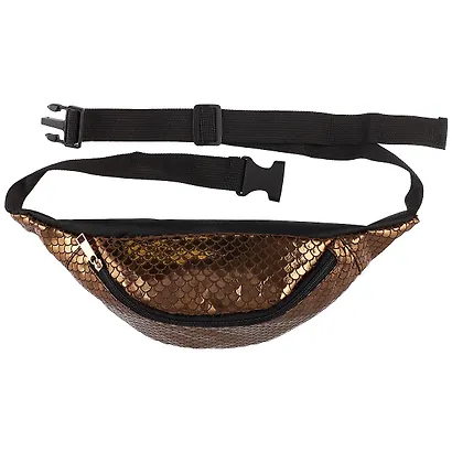Сумка-шоппер на пояс на молнии Узор чешуя (текстиль) (37 см) - фото 2