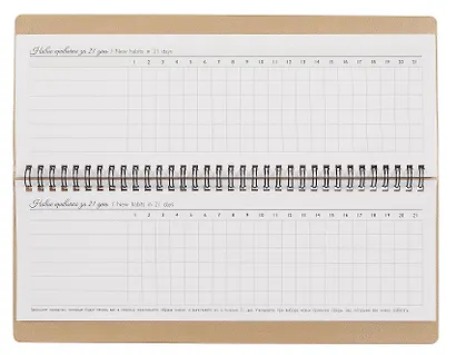 Планинг недат. 64л. "Наппа. Листья" кожзам, мягк.преплет, тиснение фольгой, офсет, полускр.евроспираль - фото 6