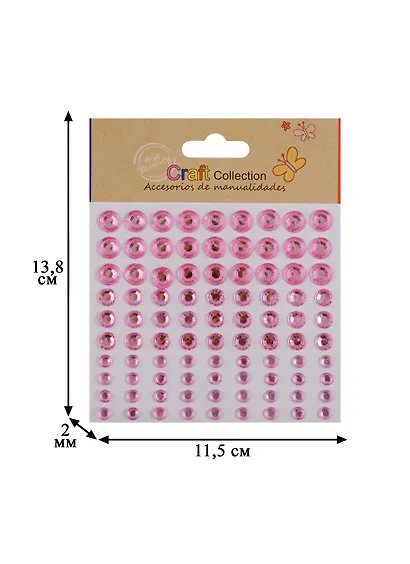 Стразы кристаллы микс размеров розовые - фото 2