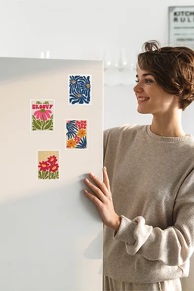 Кристальная (алмазная) мозаика "ФРЕЯ" ALVM-401 набор магнитов "Цветочный микс" 7.5 х 10 см - фото 4