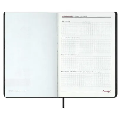 Ежедневник дат. 2026г. А5 176л "Софт-тач" черный, кожзам, тв.переплет, офсет, закругл.углы, ляссе, инд.уп - фото 6